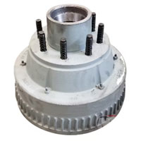 (image for) Trailer Oil Bath Hub/Drum With Races & Studs 8 Bolt On 6 1/2" #120 Spindle 4.75" Pilot 5/8" Stud 10K HD Rockwell Axle Dexter/Redneck #120865-1P475A