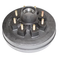 (image for) Trailer Hub/Drum With Races & Studs 8 Bolt On 6.5" #42 Spindle 2 1/4" Seal 12" X 2" Drum 5.2-7k Axle Dexter #42866
