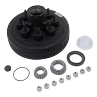 (image for) Trailer Oil Bath Hub/Drum Assembly 8 Bolt On 6.5" #42 Spindle 1/2" Studs 2.25" Seal 5.2k-7k Axle Dexter #8-219-9UC3-A