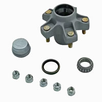 (image for) Marine Trailer Idler Hub Assemvly 5 Bolt On 4.5" BT8 Spindle 5 1/2" Flange 2.2k Axle Dexter #8-259-50UC1 & 8-259-50UC1-EZ