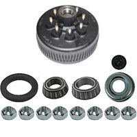 (image for) Trailer Non-ABS EZ-Lube Hub/Drum With Races & Studs 8 Bolt On 6 1/2" 12 1/4" X 3 3/8" Drum 9/16" Stud 8K Axle Dexter #8-285-11UC3