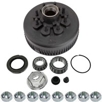 (image for) Trailer ABS Oil Bath Hub/Drum Assembly 8 Bolt On 6 1/2" 12 1/4" X 3 3/8" Drum 5/8" Stud Flange Or Cone Nut Dexter #8-285-14UC3