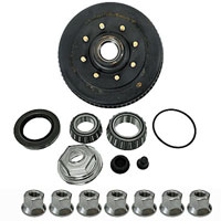 (image for) Trailer Oil Bath Hub/Drum With Races & Studs 8 Bolt On 6.5" 12 1/4" x 2 1/2" Drum 5/8" Studs Flange Or Cone Nuts 7.2k Axle Dexter #8-393-5UC3