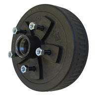 (image for) Trailer Hub/Drum With Races & Studs 5 Bolt On 4.75" #84 Spindle 10" X 2.25" Drum 3.5k Axle Dexter #845476
