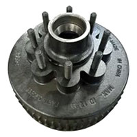 (image for) Trailer Oil Bath Hub/Drum With Races & Studs 8 Bolt On 6 1/2" 12" X 3/8" Drum 5/8" Stud 8K Axle Rockwell #9086L-1