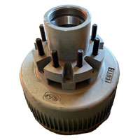 (image for) Trailer 2 Piece Oil Bath Hub/Drum With Races & Studs 8 Bolt On 6 1/2" #160 Spindle 4.75" Pilot 5/8" Stud 12K Axle Rockwell #912865-1475
