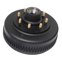 (image for) Trailer Oil Bath Hub/Drum With Races & Studs 8 Bolt On 6.5" 12 1/4" x 2 1/2" Drum 2 1/4" Seal 9/16" Studs 7.2k Axle Dexter #D008-393-9
