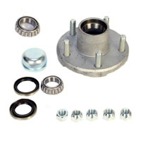 (image for) Marine Trailer Idler Hub Assembly 5 Bolt On 4.5" BTR Spindle 5 1/2" Flange Pre-Greased Boxed Trailer Parts Pro #GVH34822545BX-116