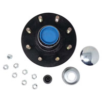 (image for) Trailer Hub Assembly 8 Bolt On 6 1/2" #42 Spindle 2 1/4" Seal 9/16" Studs Pre-Greased Boxed 5.2k-7k Axle Trailer Parts Pro #H42865BX-916