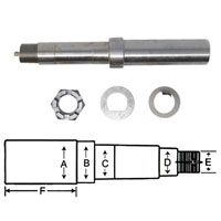 (image for) Trailer BTR Ez-Lube Axle Spindle 1.25: Round With Nut Washer & Cotter Pin Dexter/Redneck #R104BTREZ