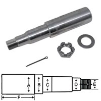 (image for) Trailer #84 Axle Spindle 1.75" Round With Nut Washer And Cotter Pin Dexter/Redneck #DR20484