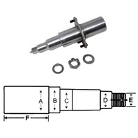 (image for) Trailer #42 Ez-Lube Axle Spindle 2.25" Round With Nut Washer Brake Flange And Cotter Pin Dexter/Redneck #R50342EZ