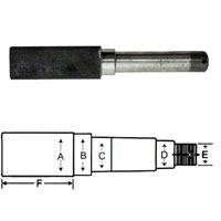 (image for) Trailer BT8 Axle Spindle Only 1.50" Square Dexter/Redneck #SP204BT8LNW