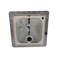 (image for) Trailer Dome Ventilator With Fan Crank Out Vent Replacement Top 14" X 14" Dexter/Redneck #M1659VEN-12V