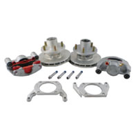 (image for) Trailer Disc Brake Hub Spacer Cups & Studs Dacromet 5 Bolt on 4 1/2" Grease 84 Spindle 2k Kodiak/Dexter #008-H/S-BT16-D-S