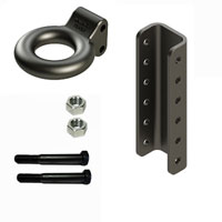 (image for) Trailer Adjustable Tow Ring With 5 Position Channel 3" Eye 14k Zinc Dexter/Redneck #18128XL-Z