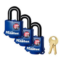 (image for) Covered & Laminated Padlock Triple Pack Keyed Alike Dexter/Redneck #312TRI