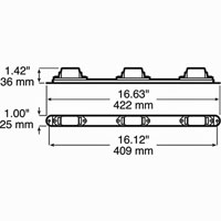 (image for) Trailer Identification Light Bar Incandescent 16.63" Amber 3 Bulb Dexter/Redneck #107-3A
