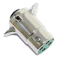 (image for) Trailer Wiring Connector Trailer End Chrome 4 Way Round Dexter/Redneck #11-409