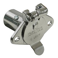 (image for) Trailer Wiring Connector Vehicle End Chrome 5 Way Round Dexter/Redneck #11-502