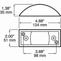 (image for) Trailer Marker Clearance Incandescent Light Only Incandescent Rectangular Red Dexter/Redneck #122R
