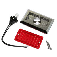 (image for) Marker Clearance Incandescent Light Rectangular Chrome Trim Red Dexter/Redneck #126R