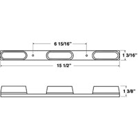 (image for) Trailer Identification Light Bar Incandescent 15.5 Red Thinline 3 Bulb Dexter/Redneck #136-3R