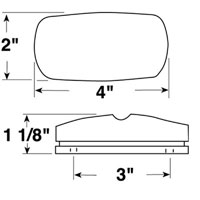 (image for) Marker Clearance Incandesent Light Oblong 2 Bulb Amber Bullseye Dexter/Redneck #138A