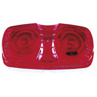 (image for) Marker Clearance Incandescent Light Oblong Bullseye 2 Bulb Red Dexter/Redneck #138R