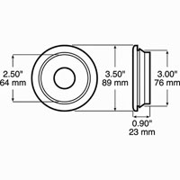 (image for) Trailer Light Flush Mount Grommet & Pigtail 2-1/2" Round Dexter/Redneck #142-18K