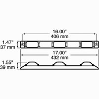(image for) Trailer Identification Light Bar Submersible Incandescent Submersible 17" Red 1 Bulb Dexter/Redneck #150-3R