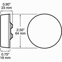 (image for) Trailer Marker Clearance Light 2 1/2" Round Red Piranha Dexter/Redneck #162R