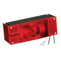 (image for) Wesbar Marine Trailer Stop/Turn/Tail Light 8 Function Rectangle Left Hand Red Dexter/Redneck #3504