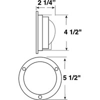 (image for) Trailer Stop/Turn/Tail Light Incandescent 4" Round Reflex Red Dexter/Redneck #413-3