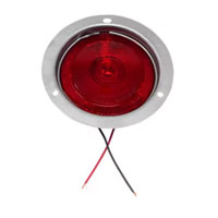 (image for) Trailer Stop/Turn/Tail Light Incandescent 4" Round Stainless Reflex Red Dexter/Redneck #413S-3