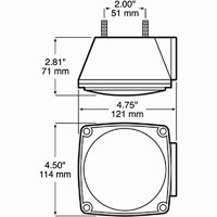 (image for) Trailer Stop/Turn/Tail Light Incandescent 4.5" Square Right Hand Red Standard Dexter/Redneck #440