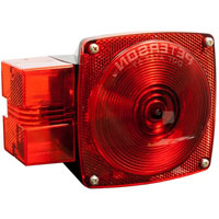 (image for) Trailer Stop/Turn/Tail Light Incadescent 4.5" Square Left Hand Red Standard Dexter/Redneck #444L