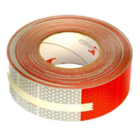 (image for) Trailer Oralite Conspicuity Tape 2" Wide 11" Red X 7" White 150' Roll Dexter/Redneck #5549