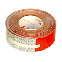 (image for) Trailer Oralite Conspicuity Tape 2" Wide 11" Red X 7" White Kisscut 150' Roll Dexter/Redneck #5549KC