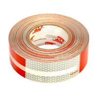 (image for) Trailer Oralite Conspicuity Tape 2" Wide 6" Red X 6" White Krisscut 150' Roll Dexter/Redneck #5649KC