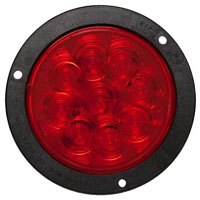 (image for) Trailer Stop/Turn/Tail Light Kit LED 4" Round 9 Diode Red Lumenx Dexter/Redneck #818KR-9