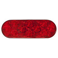 (image for) Trailer Stop/Turn/Tail Light Only LED 6'' Oval 10 Diode Amp Plug Lumenx Dexter/Redneck #820R-10