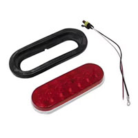 (image for) Trailer Stop/Turn/Tail Light Kit LED 6'' Oval 7 Bulb Red Lumenx Dexter/Redneck #820R-7K