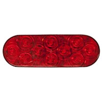 (image for) Trailer Stop/Turn/Tail Light Only LED 6'' Oval 10 Diode Red Lumenx Dexter/Redneck #821R-10