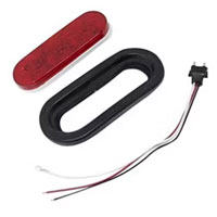 (image for) Trailer Stop/Turn/Tail Light Kit LED 6'' Oval 10 Bulb Red Lumenx Dexter/Redneck #821R-10K
