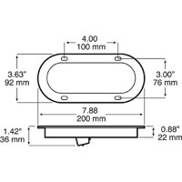 (image for) Trailer Stop/Turn/Tail Light Only LED 6'' Oval Flange Surface Red Lumenx Dexter/Redneck #823R-10