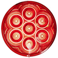 (image for) Trailer Stop/Turn/Tail Light Only 4'' Round Red Lumenx Dexter/Redneck #826R-7