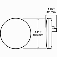(image for) Trailer Stop/Turn/Tail Light Kit LED 4'' Round Single Diode Red Dexter/Redneck #826RK