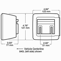 (image for) Trailer Stop/Turn/Tail Light Only LED 4.84" Square 15 Diode Red Submersible Left Hand Dexter/Redneck #840L
