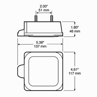(image for) Trailer Stop/Turn/Tail Light Only LED Submersible 5.38" Square 7 Diode Left Hand Red Dexter/Redneck #844L